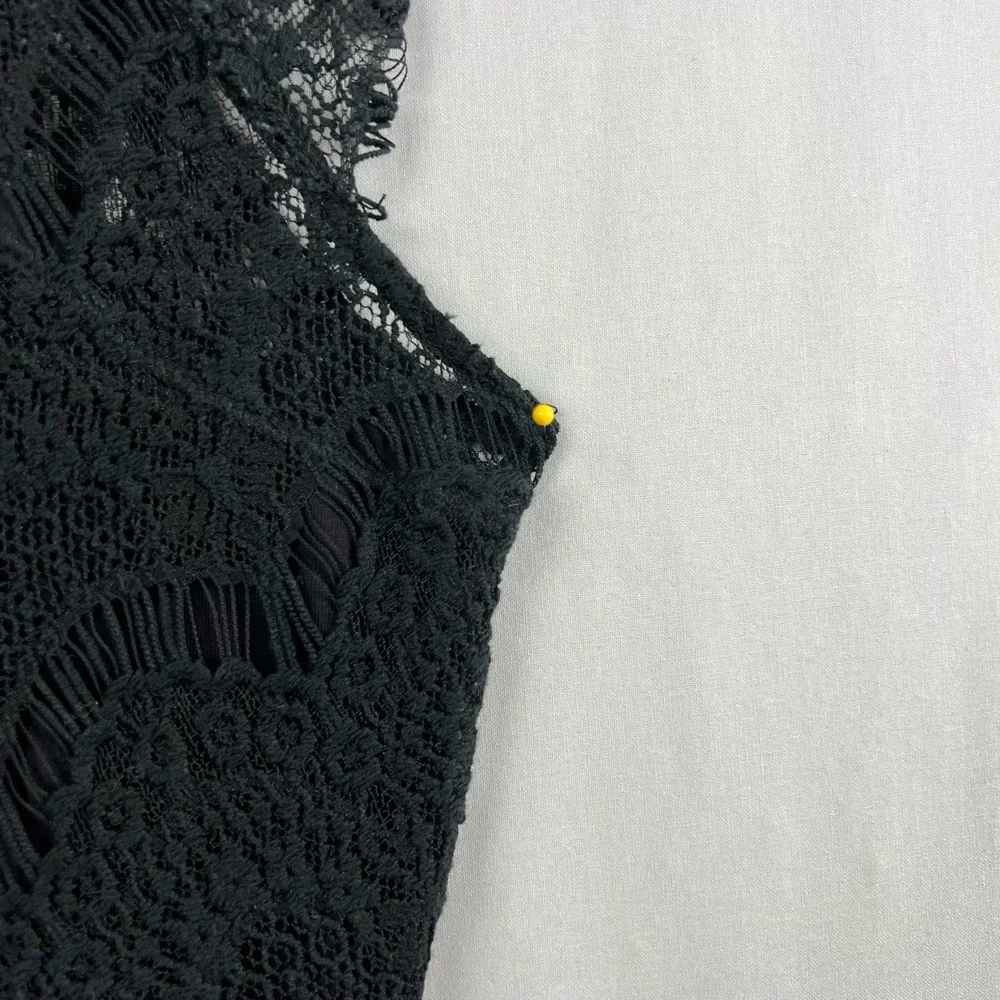 Intimately Free People Dress Womens Large Black Lace High Low Scallop Hem